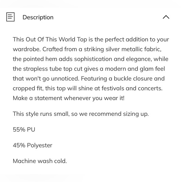 NWT | LANE 201 - PRETTY GARBAGE | METALLIC TUBE‎ TOP - Picture 4 of 8
